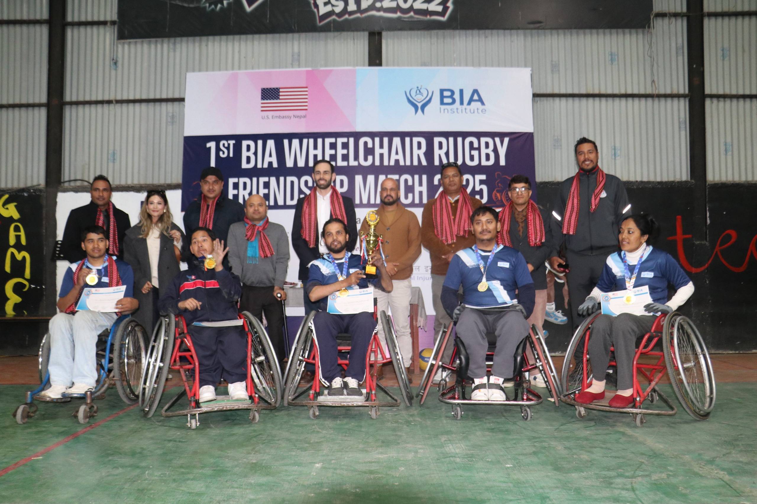 नेपालमै पहिलोपटक भएको ह्वीलचेयर रग्बीमा बिआइए विजयी