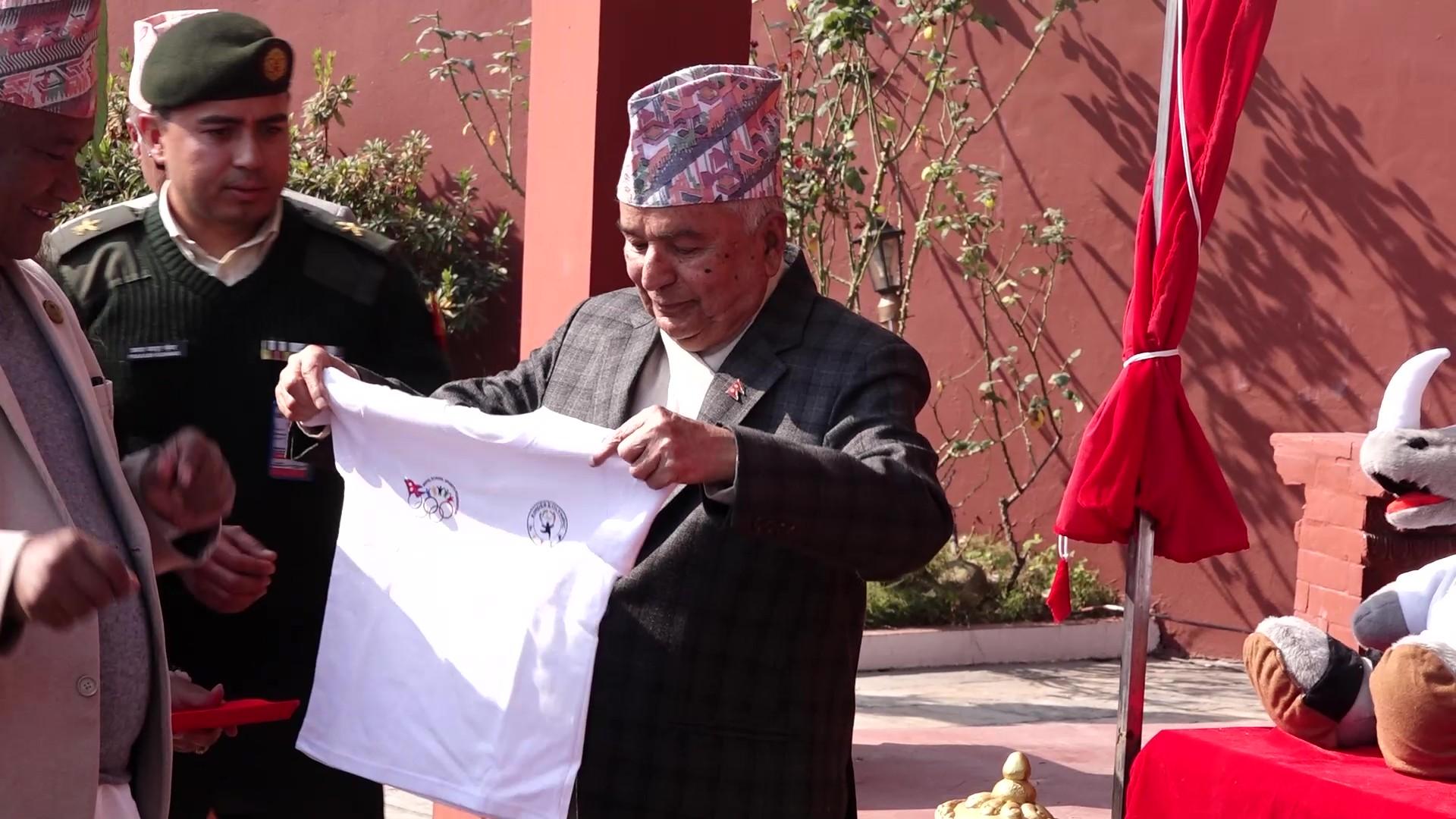President Paudel unveils mascot of 13th Kinder Olympic Programme