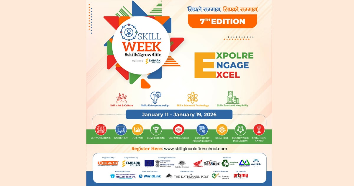 ग्लोकल आफ्ट स्कुलले साताव्यापी 'स्किल विक २०२६' आयोजना गर्ने