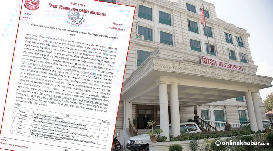 विदेशिने विद्यार्थीलाई सरकारले भन्यो- शैक्षिक संस्थाको र्याङकिङ र आधिकारिकता हेरेर मात्रै जानू