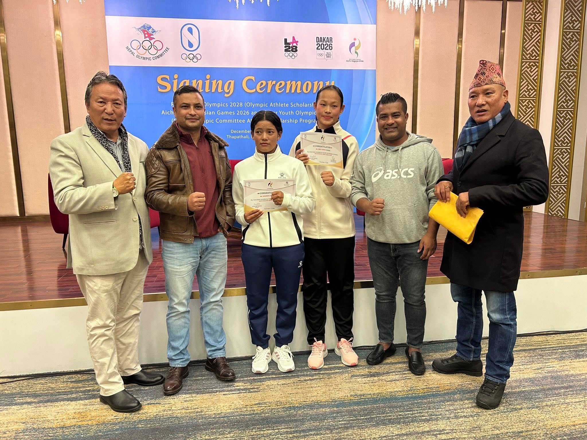 ओलम्पिक कमिटीले १४ जना खेलाडीलाई दियो छात्रवृत्ति