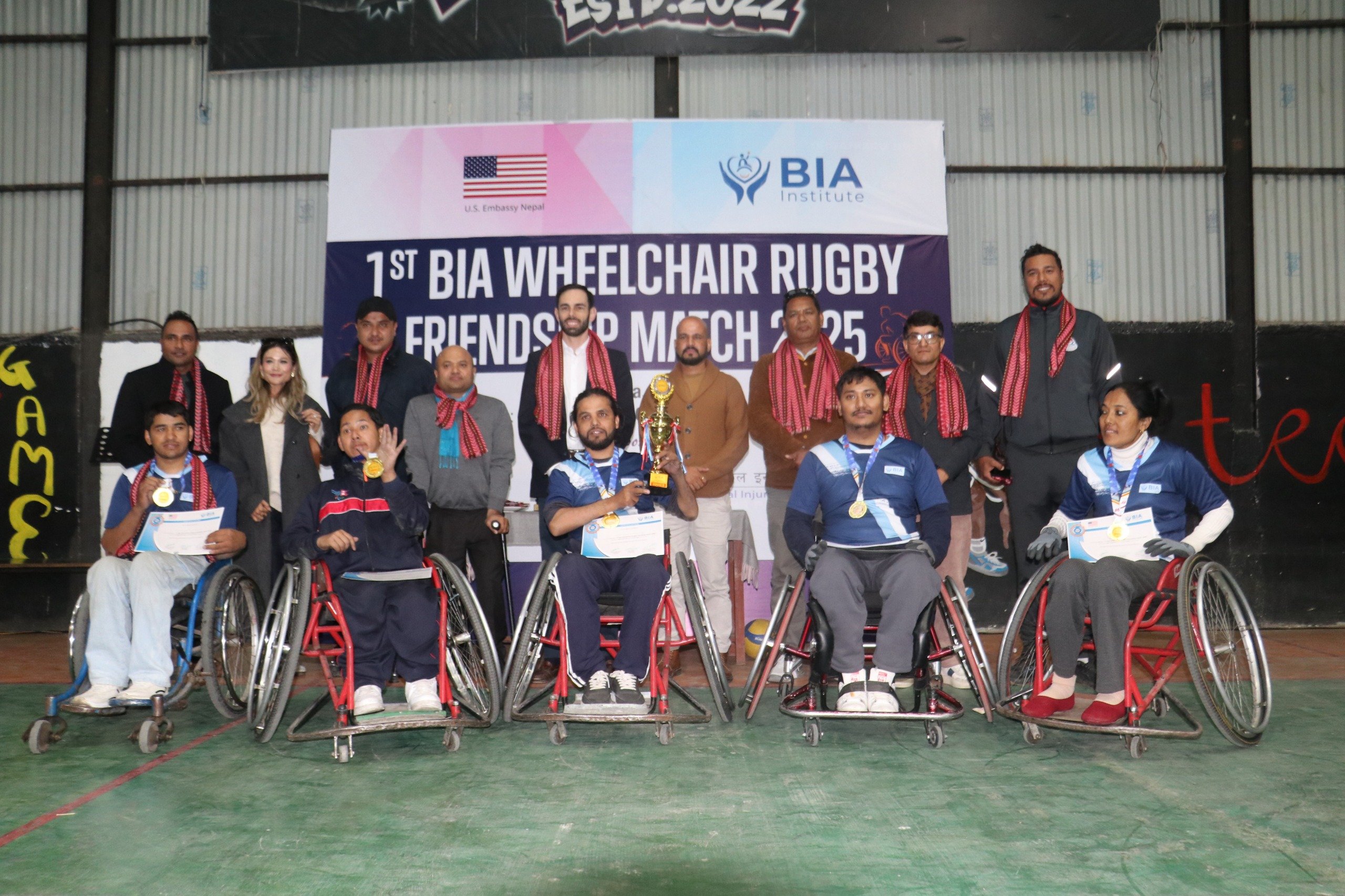 नेपालमै पहिलोपटक भएको ह्वीलचेयर रग्बीमा बिआइए विजयी