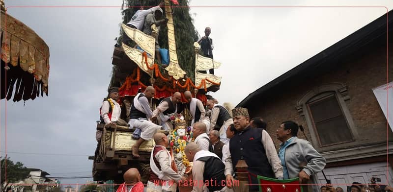 Deity's Chariot Reaches Lagan as Annual White Machhindranath Rato Jatra Concludes Third Day