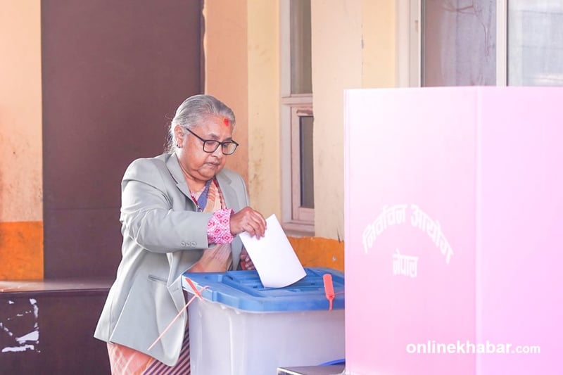 Prime Minister Sushila Karki casts her vote