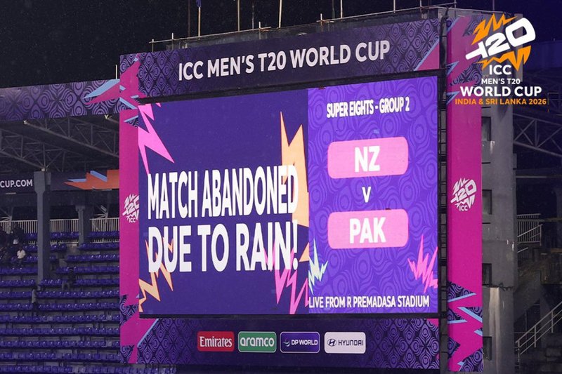 Pakistan v New Zealand T20 World Cup match washed out