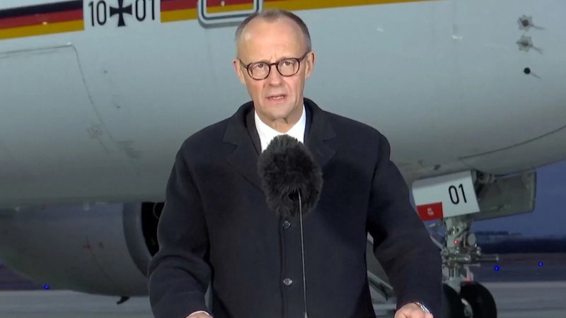 German chancellor lands in Beijing for inaugural China trip