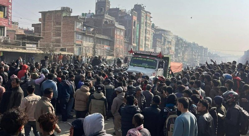 Tension grips Banepa after scooter rider killed in tipper hit