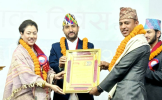 Dhakal honoured for taekwondo contribution