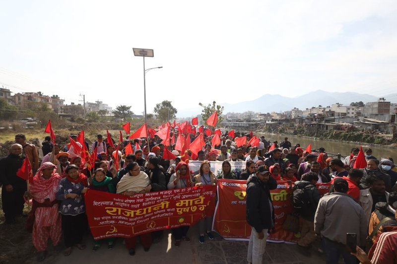 Loan shark victims begin Kathmandu-centric protest (With photos)