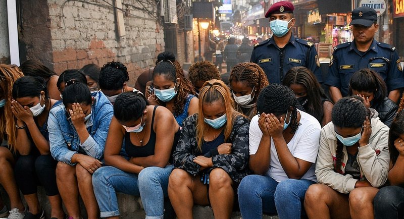 ठमेलबाट युगाण्डाका २० महिला पक्राउ