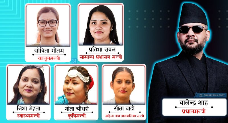 बालेन सरकारमा पाँच महिला मन्त्री, सीता वादी बनिन् समुदायकै पहिलो मन्त्री