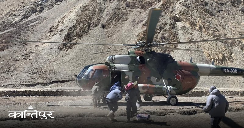 उपल्लो डोल्पाका २३ मतदान केन्द्रबाट मतपेटिका संकलन गर्न हेलिकप्टर प्रयोग