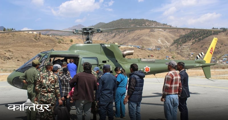 जुम्लाबाट तीन दिने सुत्केरीको हेलिकप्टरमार्फत उद्धार