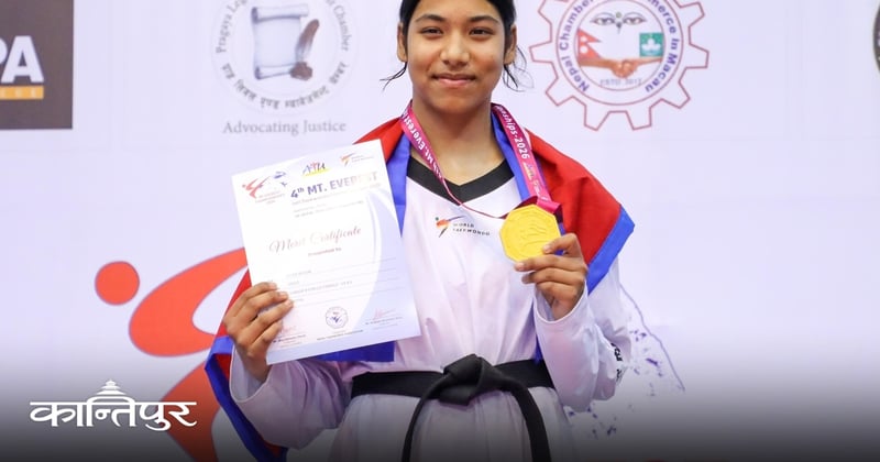 तेक्वान्दो राष्ट्रिय टोलीकी दिलिकालाई स्वर्ण