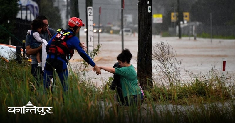 सिड्नीमा बाढीमा फसेका ४० जनाको उद्धार