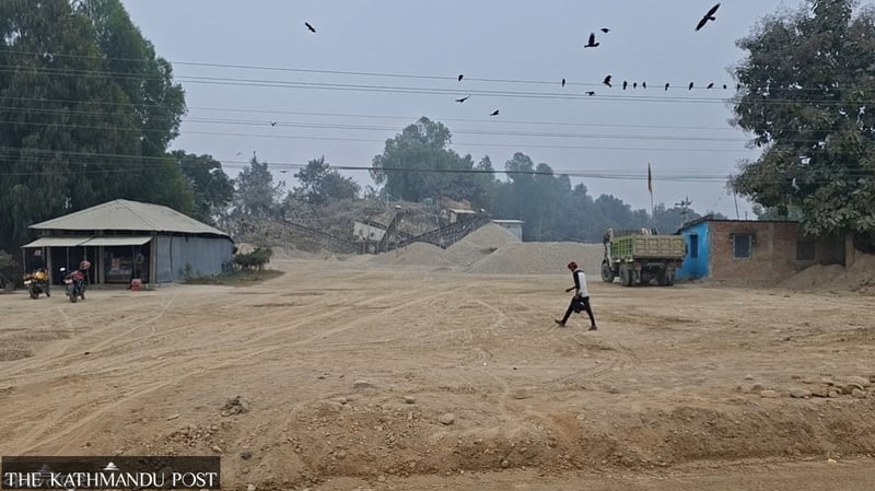 Illegal crusher operates for years beside highway in Siraha