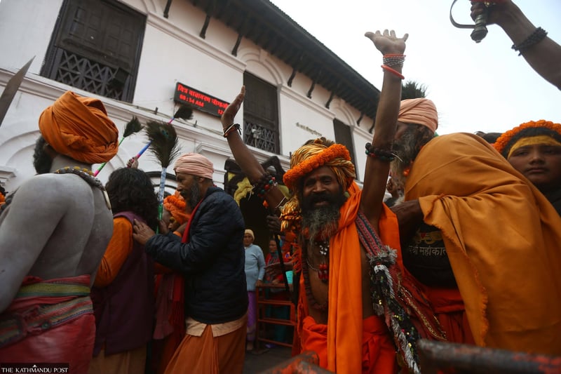Pashupatinath sees influx of sadhus and devotees ahead of Shivaratri