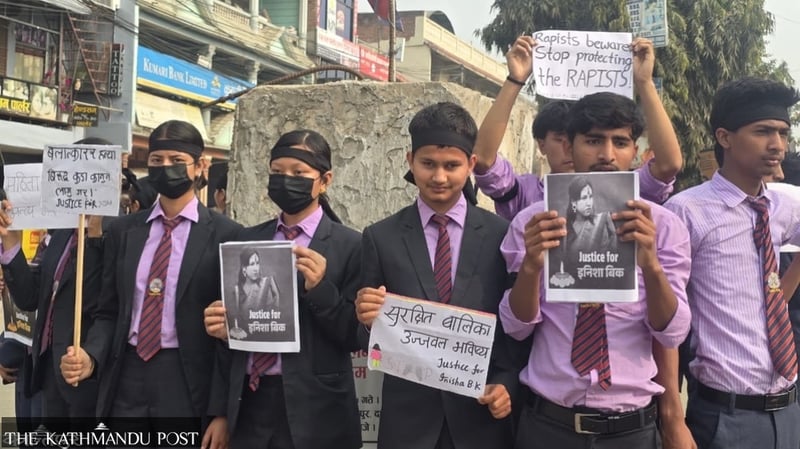 Students stages protest in Tulasipur over Inisa’s “rape and murder”