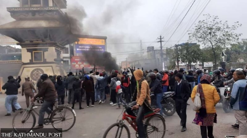 Tensions flare in Dhanusha after dispute between groups, protests erupt in Birgunj