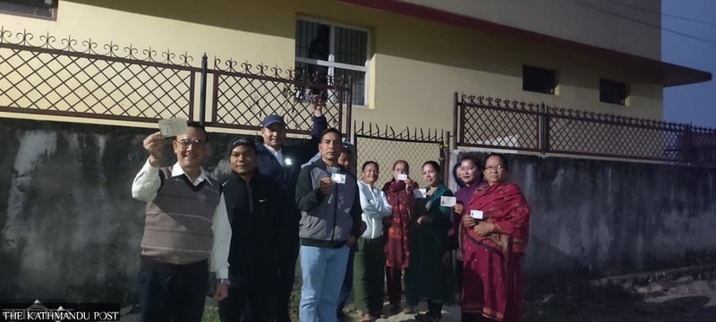 Voters queue up before dawn in Chitwan