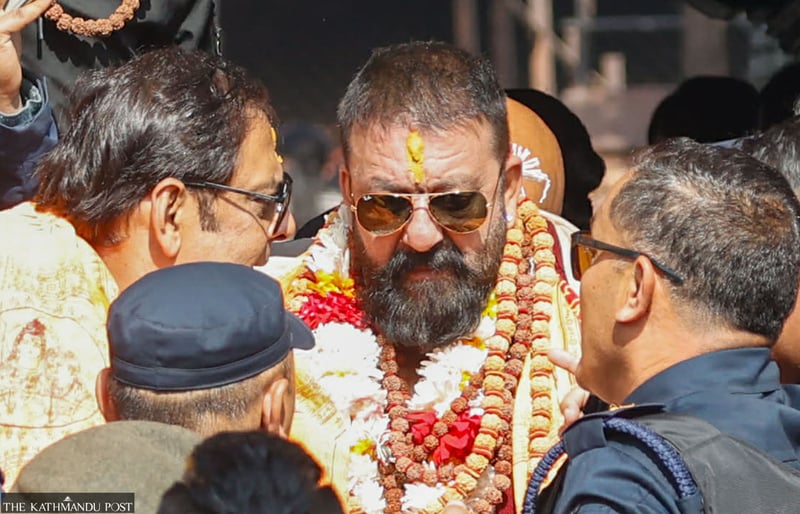 Bollywood actor Sanjay Dutt visits Pashupatinath