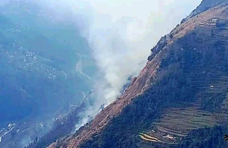 Wildfire at Ramechhap forest continues for two days