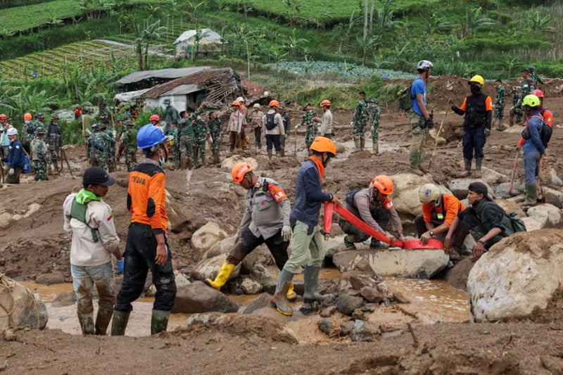 Twenty-three soldiers died in Indonesia’s West Java landslides