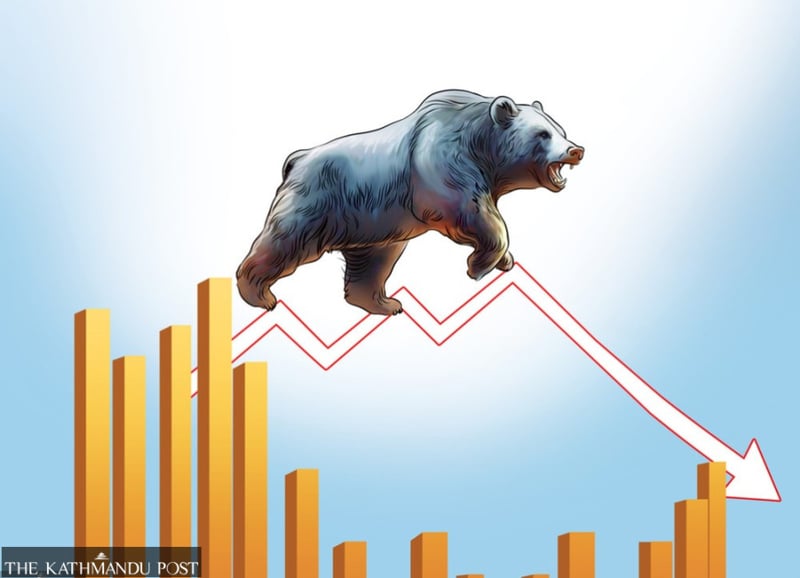 Nepse drops by double digits, trading volume increases