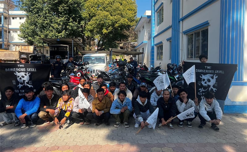 ‘खतरनाक खोपडी’ समूहका २५ जना पक्राउ
