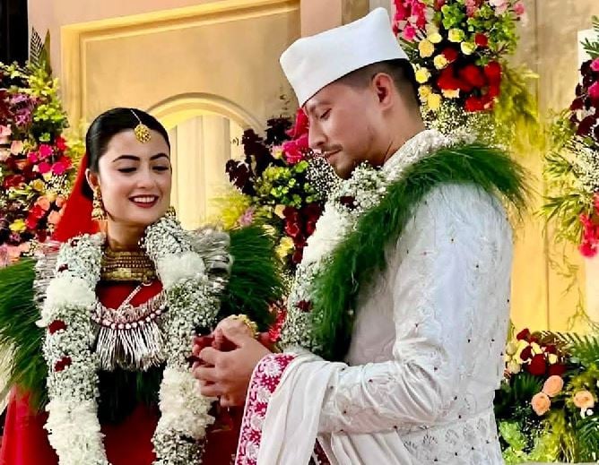 नायिका नीतिले कसिन् याञ्चितसँग लगनगाँठो