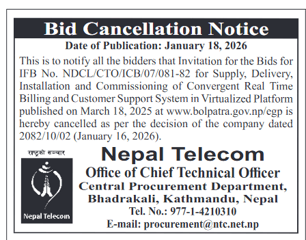 विवादित नयाँ बिलिङ प्रणालीको ठेक्का रद्द, कूटनीतिक टकरावको असर नेपाल टेलिकममा
