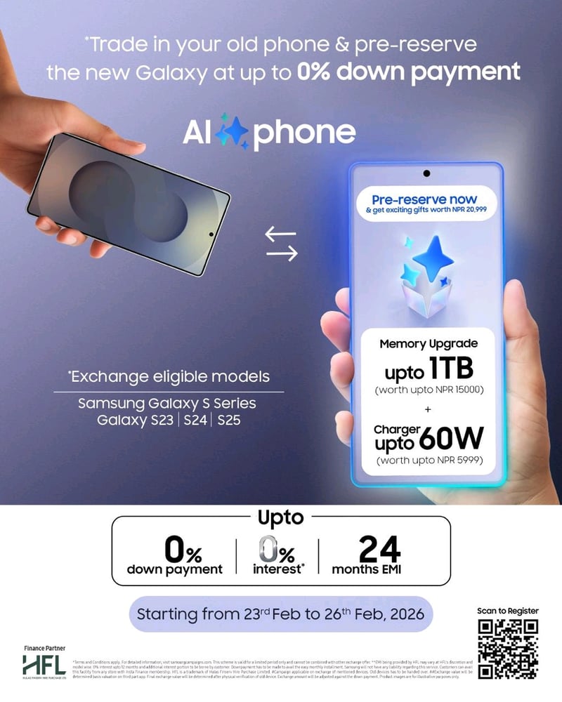 सामसङले नयाँ स्मार्टफोन लन्च अघि ल्यायो ‘ह्यान्ड रेजर’ अफर, पुरानोसँग साटेर गर्न सकिन्छ प्रि-रिजर्भ