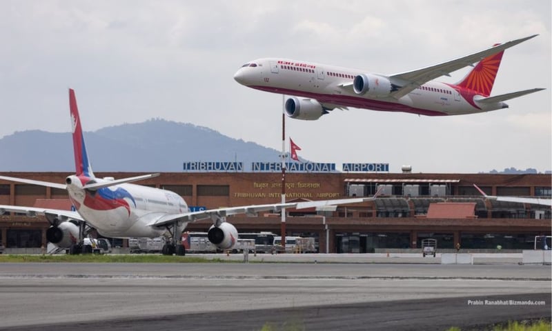 त्रिभुवन विमानस्थलबाट सबैभन्दा धेरै उडान गर्नेमा एयर इन्डिया, दोस्रोमा नेपाल एयरलाइन्स