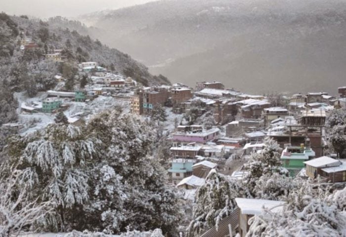 Snowfall blankets remote hills of Sudurpaschim
