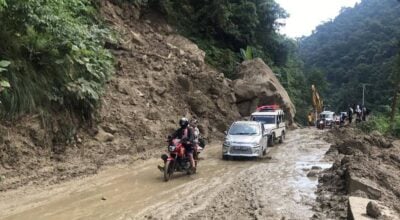 Landslide blocks Kanti Lokpath