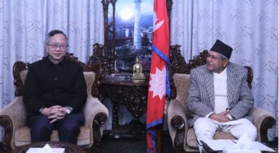Chinese Ambassador Song pays farewell call on Speaker Ghimire