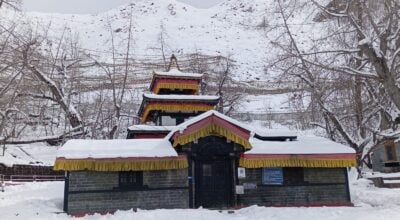 Heavy snowfall leaves Muktinath temple area deserted