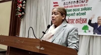 NC candidate Meena Kumari Kharel vows to address local issues in Chitwan-2