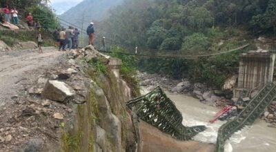 Bailey bridge over Arun River collapses, one injured