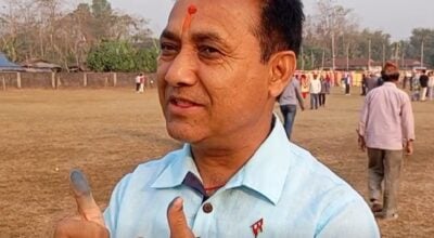 Bishwa Prakash Sharma casts vote, urges voters to decide with calm and conscience