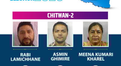 Rabi Lamichhane takes lead in Chitwan-2 vote count