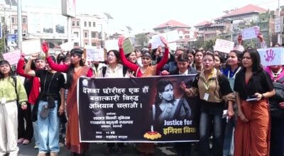 Students stage protest in Kathmandu demanding justice for Inisha BK