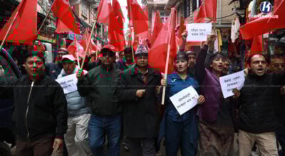 UML cadres stage protest in Kathmandu against Oli’s arrest