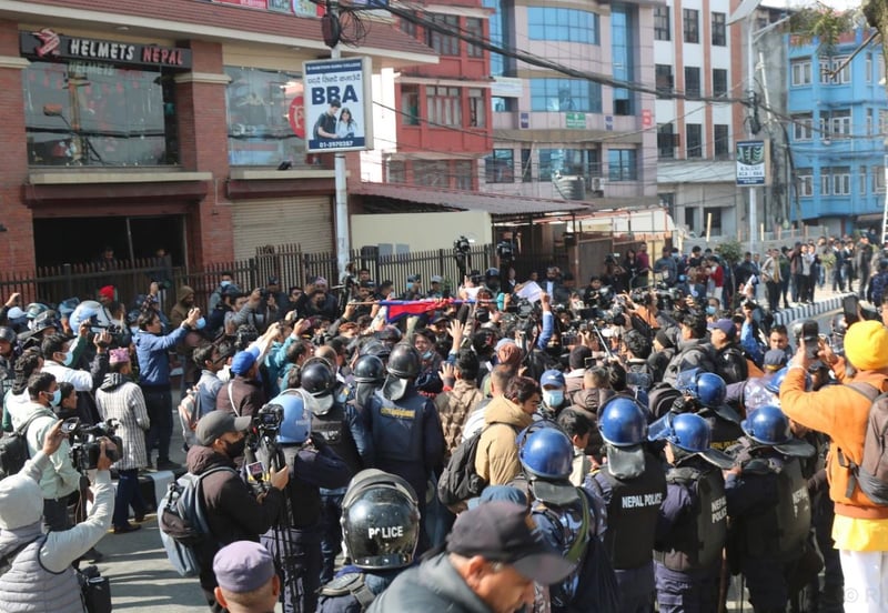 Eight demonstrators taken under control from Maitighar