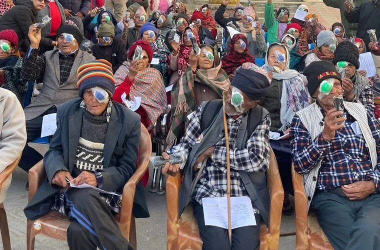 73 senior citizens receive free eye treatment in Parbat