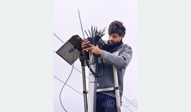 Radar Level Sensor installed to measure water level in Radha stream