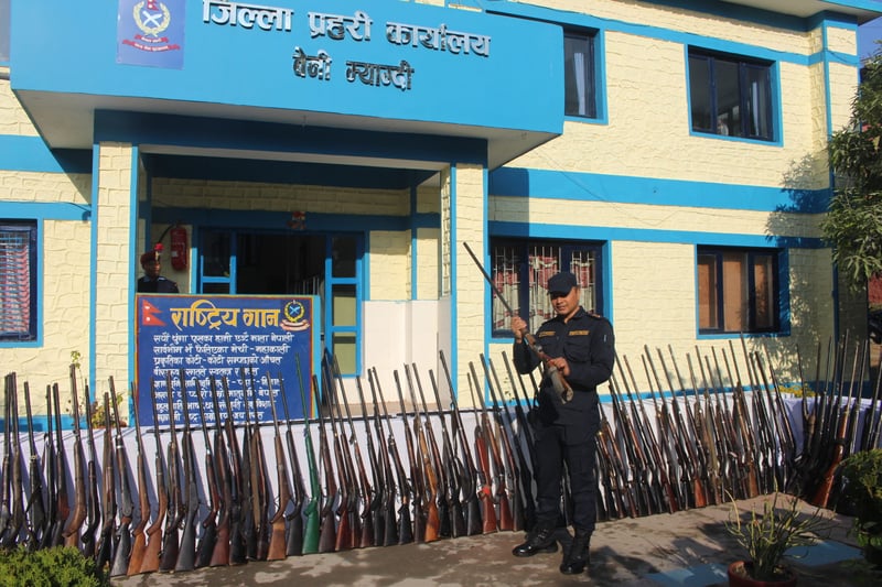 Lamjung citizens surrender 69 weapons amid recruitment crisis