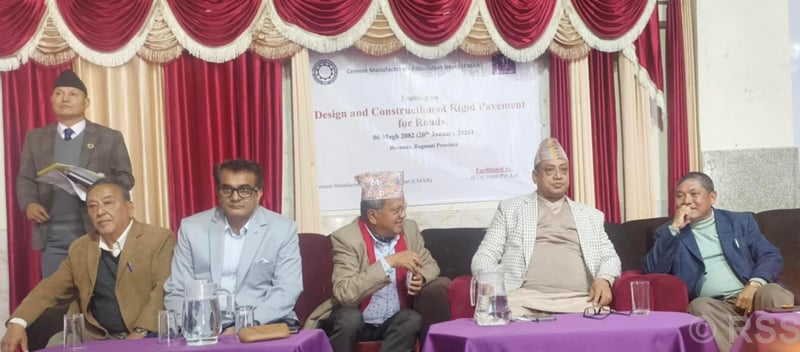CM Baniya for using cement instead of asphalt in paving roadways in Nepal