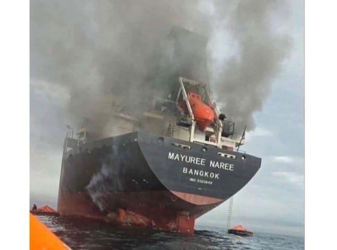 Three crew members feared trapped in engine room after Iranian attack on Thai-flagged vessel