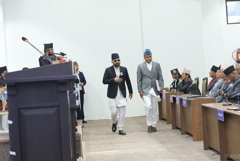 Balendra Shah takes oath of MP, donning ‘Silam Sakma’ badge